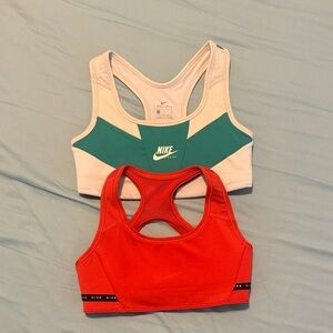 Nike Green and Red Sports Bras